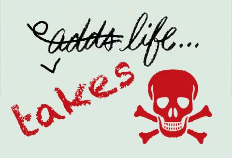 the old coca-cola slogan "coke adds life" edited to say "takes life"