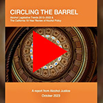 an orange report cover with a spiraling image of the CA capitol dome an a red play arrow superimposed