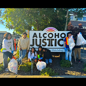 YFJ a group of kids completes a community cleanup minga